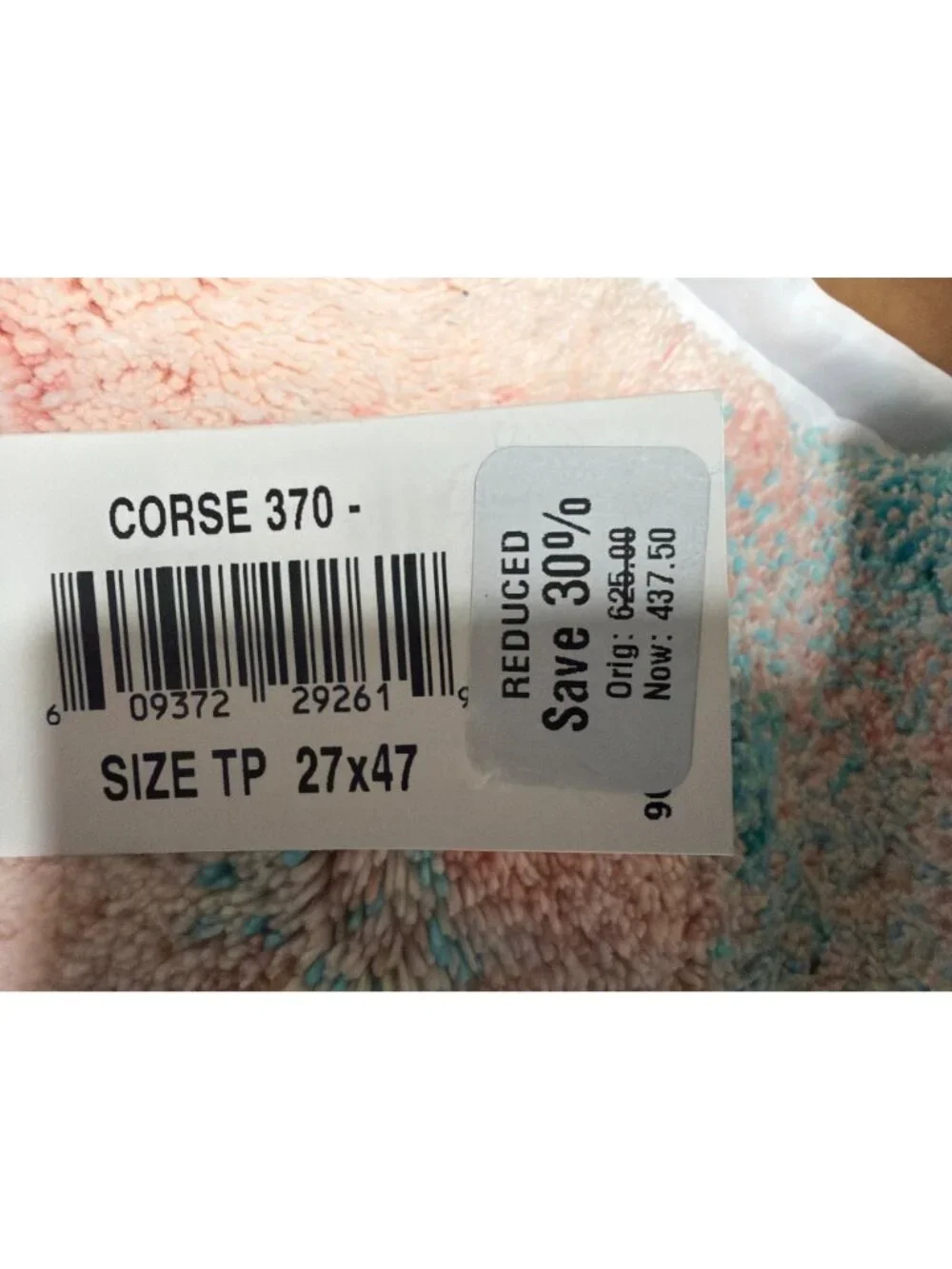 NWT Abyss & Habidecor Corse Bath Rug Turquoise Multi Size 27x47